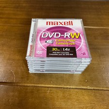 7 Pre-Owned Maxwell DVD-RW Camcorder Video Discs 30 Minutes 1.4 GB