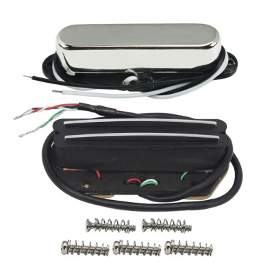FLEOR Chrome Alnico 5 Hot Dual Rail & Single Coil Pickup Set N+B 7K for TL Style