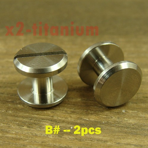 2pcs Titanium 5mm 6mm 8mm Flat head Chicago Screw Rivets Bolt Belt Fasteners - Picture 5 of 10