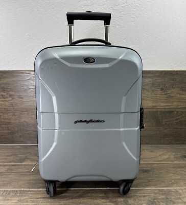 Brics Pininfarina Suitcase Hard Case Silver 4-Wheel Luggage Carry