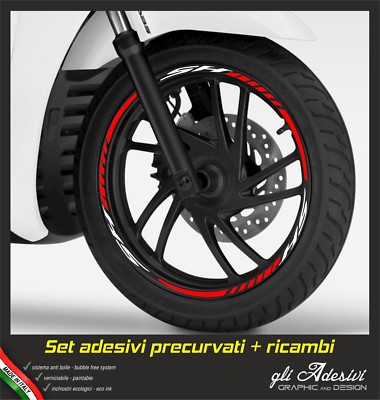 Kit Strisce Adesivi Cerchio Moto Ruote Scooter SH 125 150 300