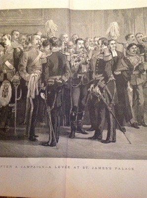 H9-1 Ephemera 1895 Picture 2 Pages Folded A Levee At St James Palace Soldiers