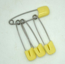 Vintage set of 4 YELLOW STANDARD Safety Diaper Pins Approx 2"