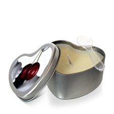 Earthly Body Edible Heart Massage Oil Candle Cherry Flavored Scented 4.7oz