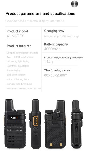 Walkie Talkie Mini zestaw bezprzewodowy Dwukierunkowa stacja radiowa Komunikator Transceiver - Zdjęcie 23 z 27