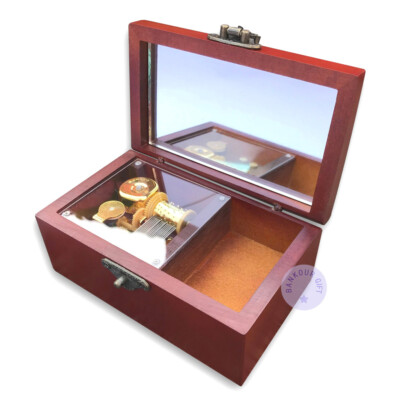 Hölzern Sankyo Spieluhren Schmuck Box mit Antikschloss (60 Melodien Option)