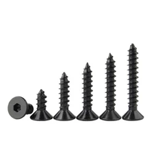 Hex Socket Countersunk Flat Head Self Tapping Screws Black 8.8 Steel M3 M4 M5 M6