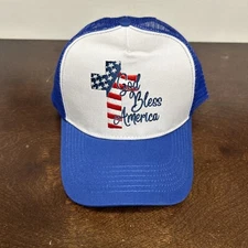 Speedy Pros Trucker Hat God Bless America Star Independence Day Bless 