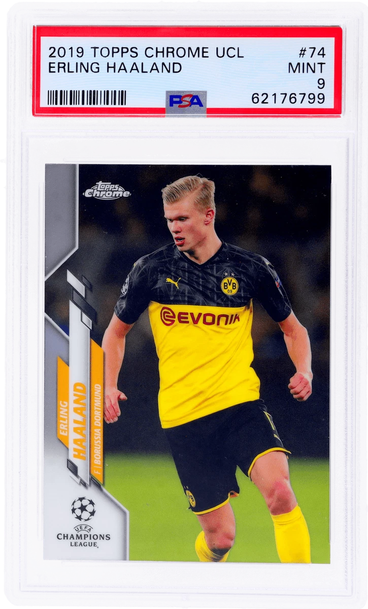 2019 Topps Chrome UEFA Champions League #74 Erling Haaland PSA 9