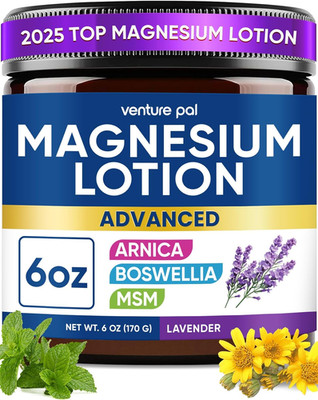 Magnesium Lotion with Arnica, MSM & Boswellia   Cooling Magnesium Cream   Lightw