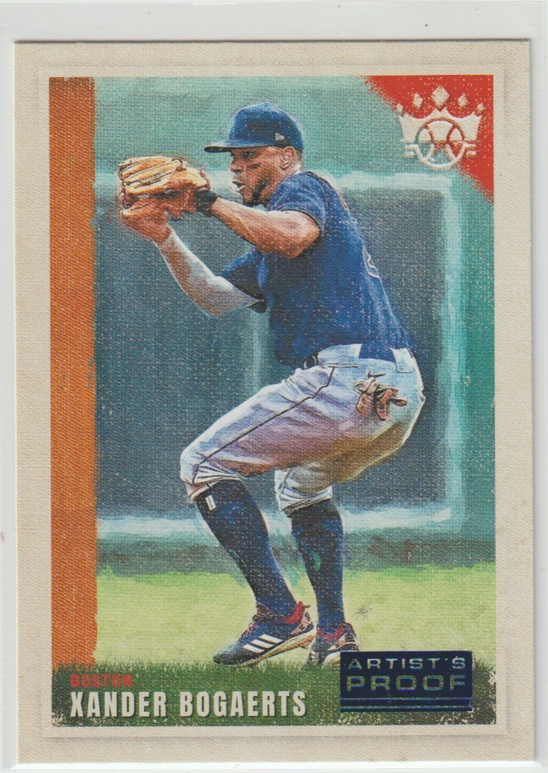 2022 Panini Diamond Kings #23 Xander Bogaerts Artist Proof Blue Boston Red Sox