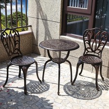3 Piece Bistro Set,Outdoor Patio Set,Anti-Rust Cast Aluminum Bistro Table Set fo
