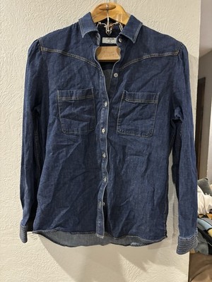 UnTuckIt for Her Long Sleeved denim button up Jenna dark wash shirt size 6