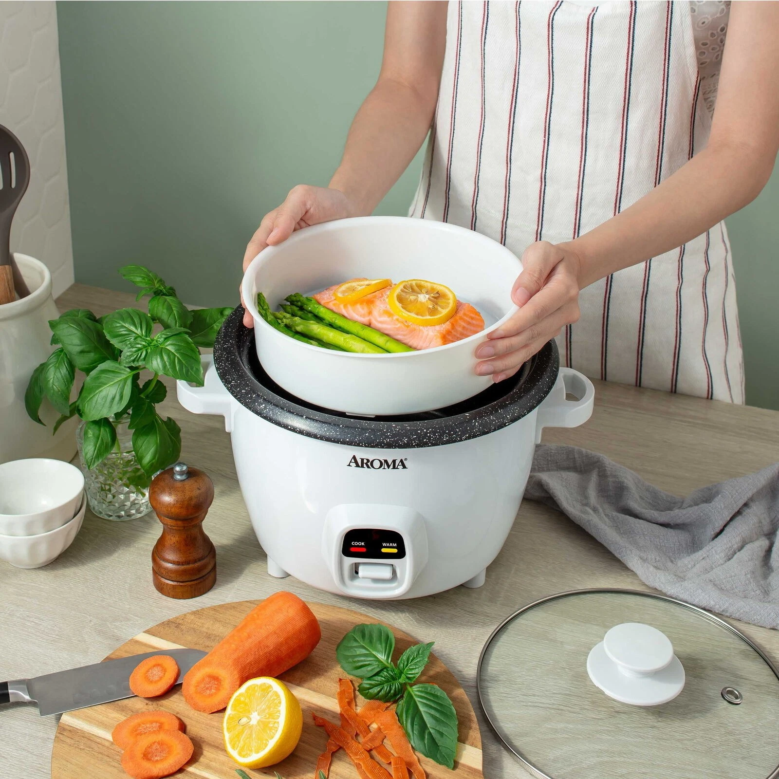 20-Cup Home Rice Cooker Grain Cooker & Food Steamer Kitchen Non-stick Coating US