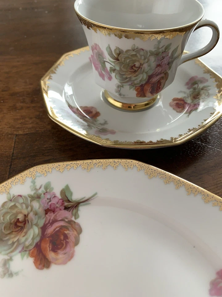 3 x Geschirr Sets, 9 Teile, Rosengedecke Winterling Marktleuthen Kaffeegedeck  - Bild 3 von 4