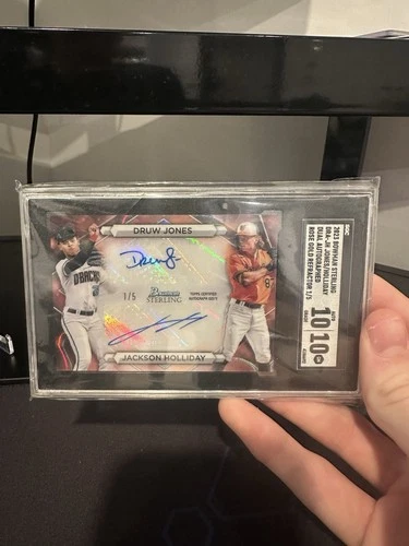 2023 Bowman Sterling #DRA-JH Druw Jones Jackson Holliday Prospect Auto #1/5Opens in a new window or tab