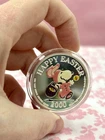 .999 Fine Silver Round 1 Troy Ounce Oz Peanuts Snoopy Happy Easter 2000 Toning