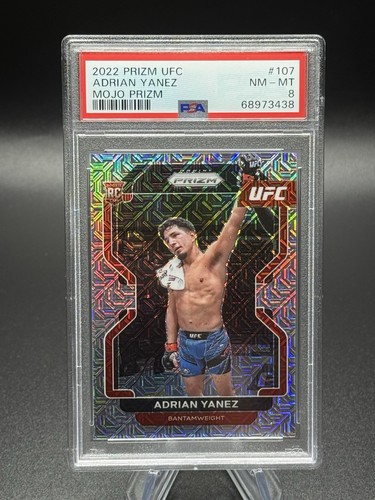 2022 Panini Prizm UFC ADRIAN YANEZ Mojo Prizm /25 #107 PSA 8