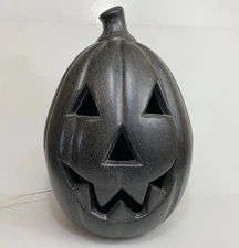 RARE General Foam Plastics 22” Blow Mold Pumpkin Jack O’ Lantern Black Glitter