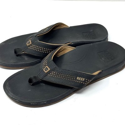 Reef Ortho-Seas Flip-Flop Sandals Mens Sz Size 10 Black Brown