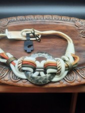 Vintage 80s 90s Multi-Colored Braided Beaded Rope Belt Statement Boho Estate