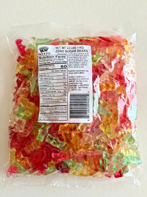 Sugar Free Gummy Bears Zero Sugar Herberts Best 2.2 lb Bulk Diabetic Snack Candy