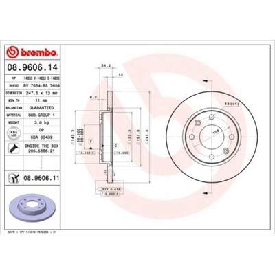 2X Brembo Bremsscheibe Vorderachse Prime Line für Peugeot