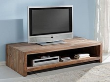 WOLF MÖBEL YOGA Couchtisch mit Ablage 140x70 cm TV-Lowboard Sheesham Massivholz