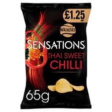 walkers sensation thai sweet chili Pack of 18x65g