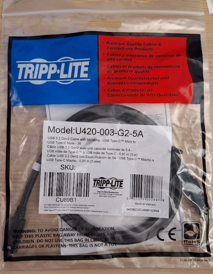 Super Fast USB-C Cable (M/M) - USB 3.2, Gen 2 (10 Gbps), 5A (100W) - Image 2 of 4