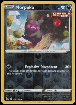 Morpeko 179/264 Reverse Holo Pokemon Fusion Strike FST LP | eBay