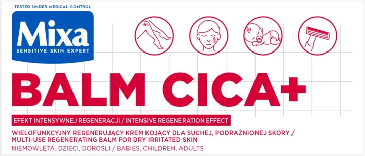 Mixa Balm Cica+ Multi Use Recovery Balm Intensive Regeneration Hypoallergenic