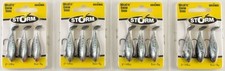 (LOT OF 4) STORM WILDEYE SWIM SHAD 2" 1/8OZ WSS02BCP BLACK CRAPPIE C06403