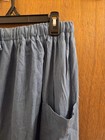 Tarse Womens XL Blue Pants Side Pockets Drawstring Lagenlook Coastal Chic — photo 4