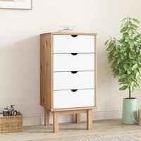 Schubladenschrank Otta Braun & Weiß 45X39X90 Cm Massivholz