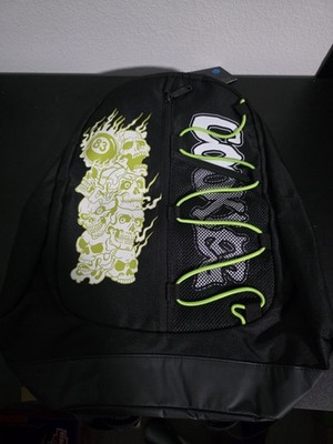 Cooltec Kids Skull Graphic Backpack Black Green Padded Adjustable Straps