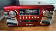 Victrola V50-200 50's Classic Red Bluetooth Turntable CD Player AM/FM Radio