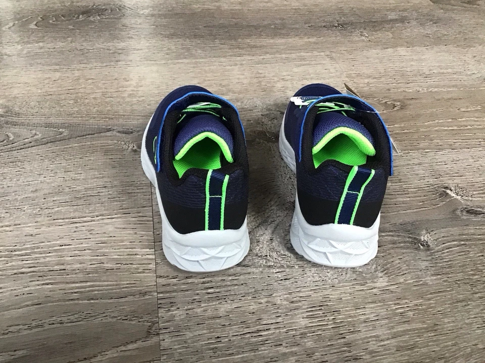斯凯奇 Little Boy Microspec II 蓝色/绿色运动鞋 尺码 11 全新 403924L — 第 3/4 张图片