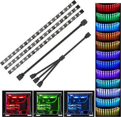 PC RGB Strip - 3Pcs 5050 Magnetic PC LED Strip, Computer Case LED Light