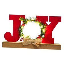 Christmas Decorations for Home LED Lighted JOY Decor Farmhouse JOY with Wreath