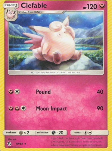 Pokemon Clefable Hidden Fates #40 GD EN