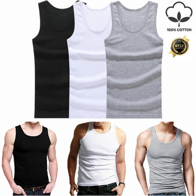 #ad #ad 3 1 Pack Men 100% Cotton Tagless Ribbed Tank Top A Shirt Wife Beater Undershirt $17.99