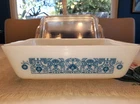 Vintage Pyrex Horizon Blue 503 Refrigerator Dish with Lid, EUC