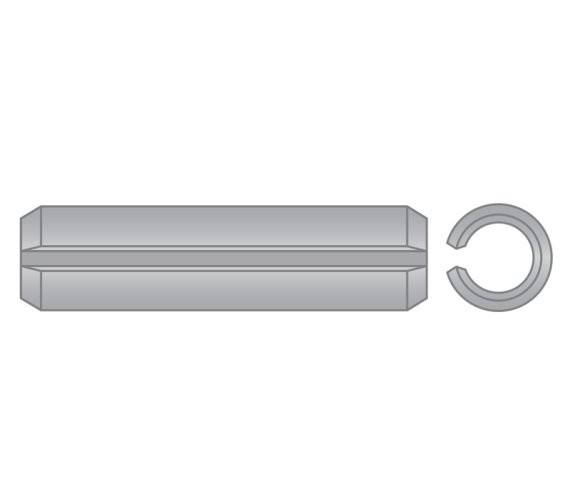 Slotted Spring Pin M6 x 16 HD 302/304 SS PL ISO 8752 (EN 28752) (125 Pieces)