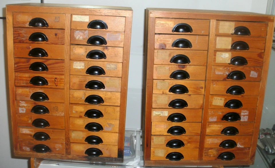 Antique, Apothecary Cabinet, Drawers Cupboard with 40 Drawers, Wood, Unrestored - Image 2 of 4