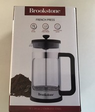 Brookstone French Press Stainless Steel 34oz New