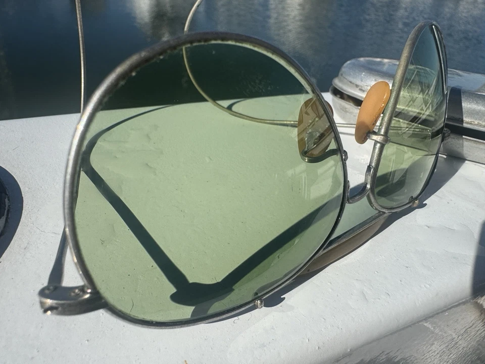 Pre-World War II Bausch & Lomb Aviator Glasses-Beautiful Condition Original Case - Image 4 of 4