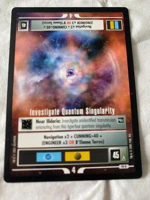 Star Trek CCG 1E Voyager INVESTIGATE QUANTUM SINGULARITY Rare Card NEVER PLAYED
