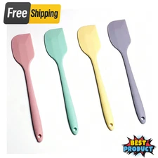 4pc Silicone Spatula Heat Resistant Cooking Baking Spoon Scraper Kitchen Utensil
