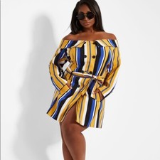 New Ashley Stewart Striped Double Breasted Trench Blazer 12w